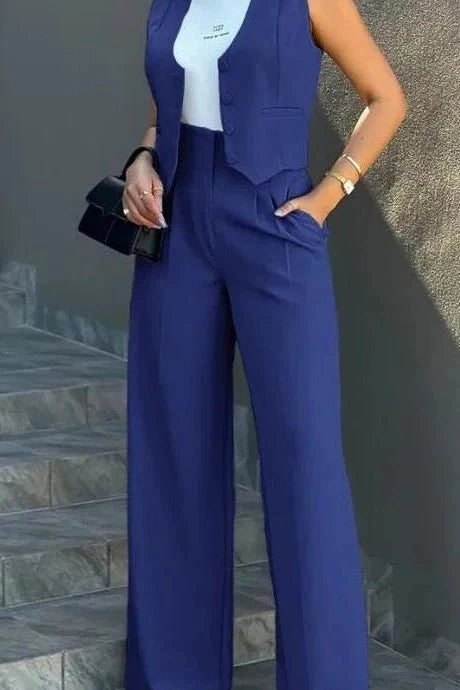 Helena | Waistcoat & Wide-Leg Trouser Set