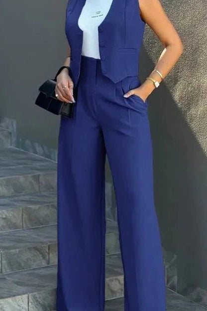 Helena | Waistcoat & Wide-Leg Trouser Set