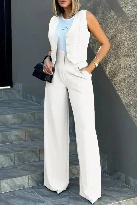 Helena | Waistcoat & Wide-Leg Trouser Set