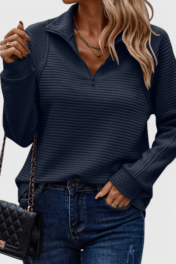 Helena | Dusty Pink Half-Zip Jumper