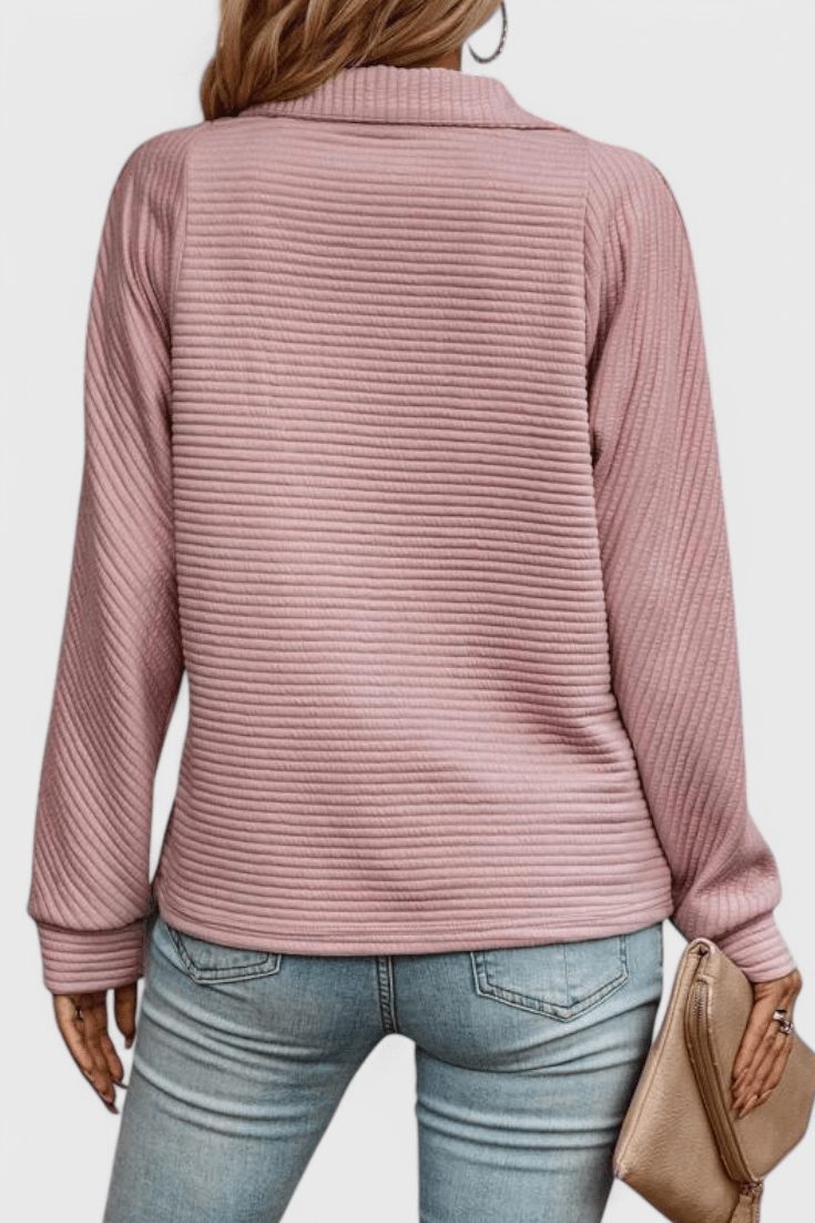 Helena | Dusty Pink Half-Zip Jumper