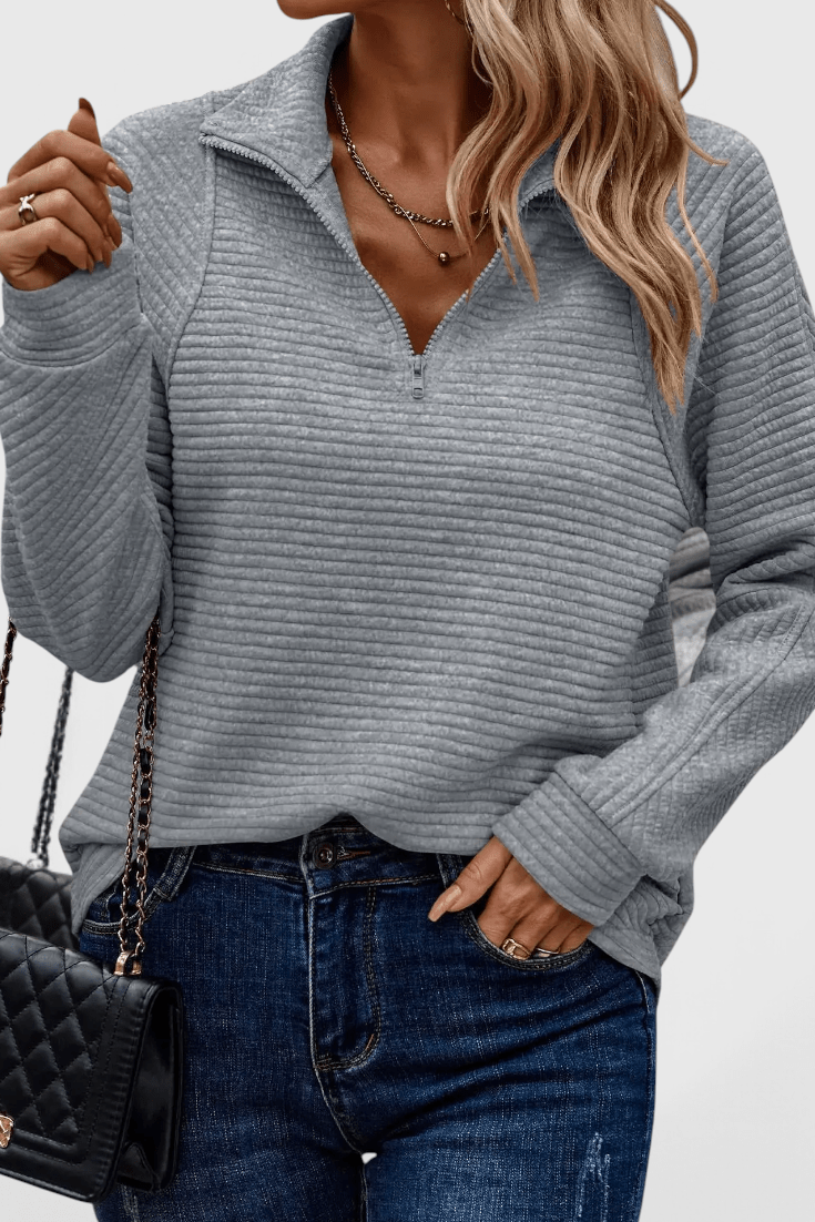 Helena | Dusty Pink Half-Zip Jumper