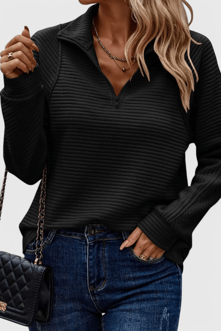 Helena | Dusty Pink Half-Zip Jumper