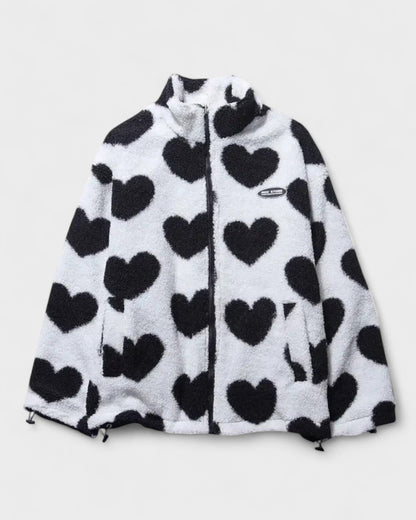 Helena | Heart Print Reversible Jacket