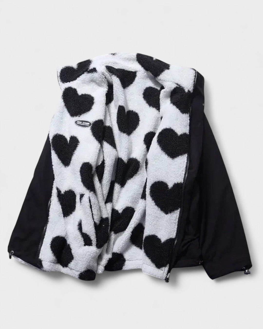 Helena | Heart Print Reversible Jacket