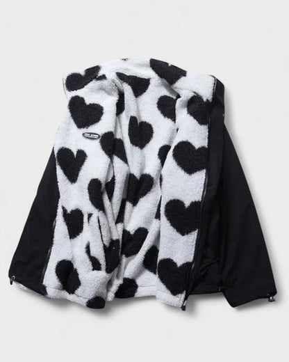 Helena | Heart Print Reversible Jacket