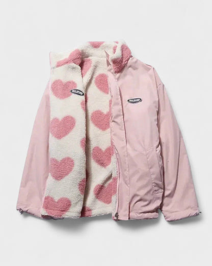 Helena | Heart Print Reversible Jacket