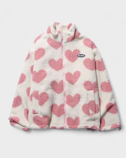 Helena | Heart Print Reversible Jacket