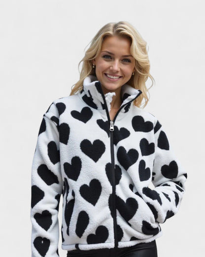 Helena | Heart Print Reversible Jacket