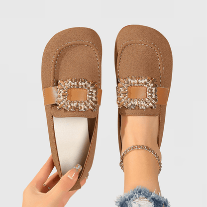 Hermione | Black Jewelled-Buckle Loafers