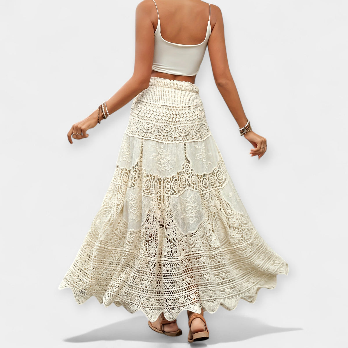 Henrietta | Crochet-Look Maxi Skirt