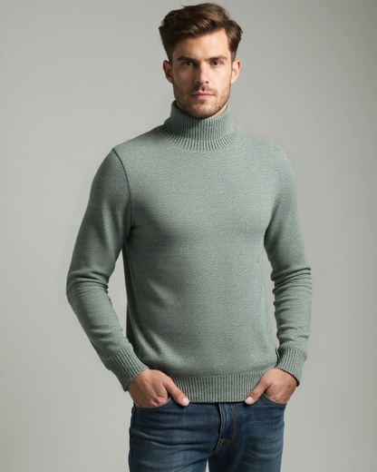 Hector | Sage Roll-Neck Jumper