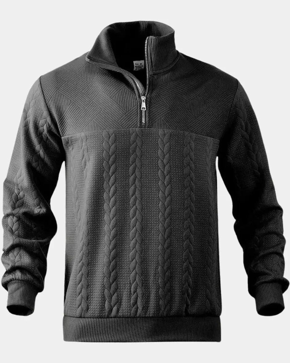 Henry | Cream Cable-Knit Half-Zip Jumper