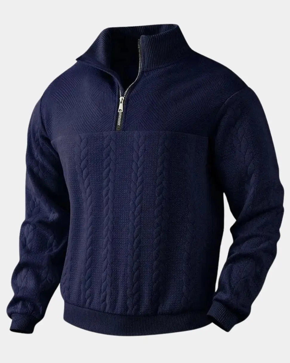 Henry | Cream Cable-Knit Half-Zip Jumper