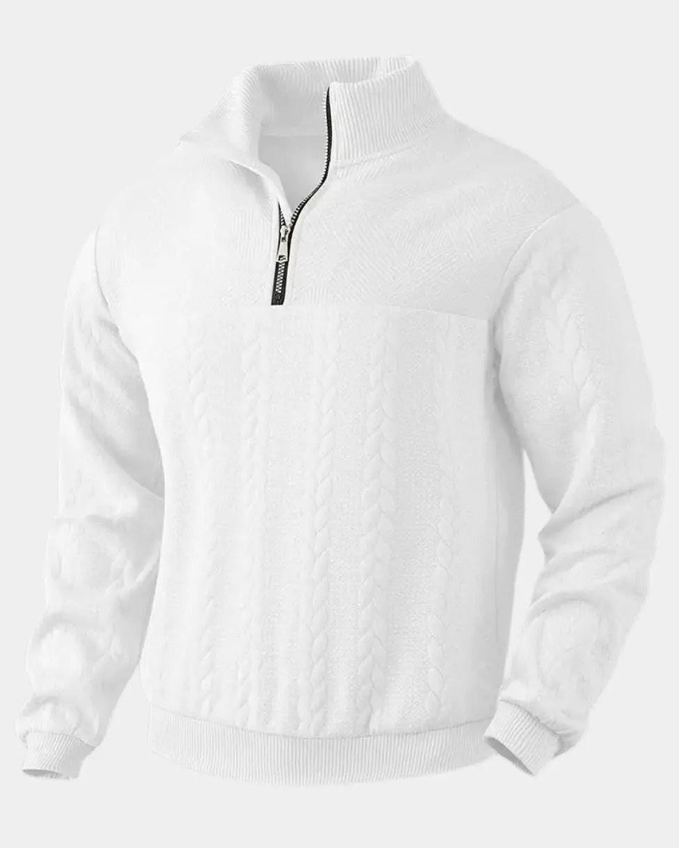 Henry | Cream Cable-Knit Half-Zip Jumper
