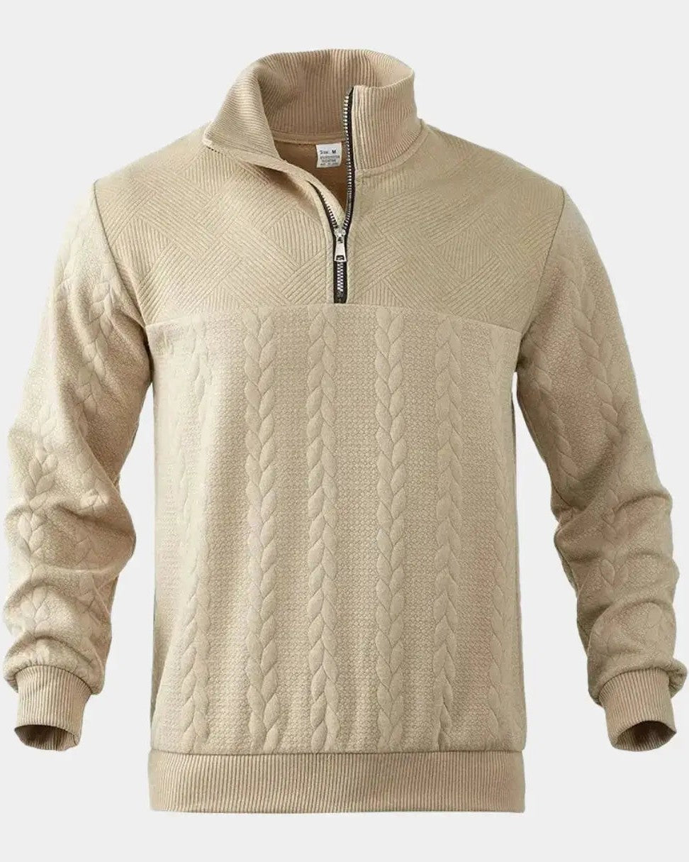 Henry | Cream Cable-Knit Half-Zip Jumper