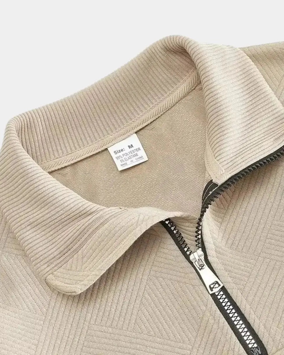 Henry | Cream Cable-Knit Half-Zip Jumper