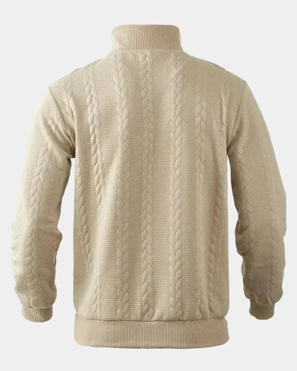 Henry | Cream Cable-Knit Half-Zip Jumper