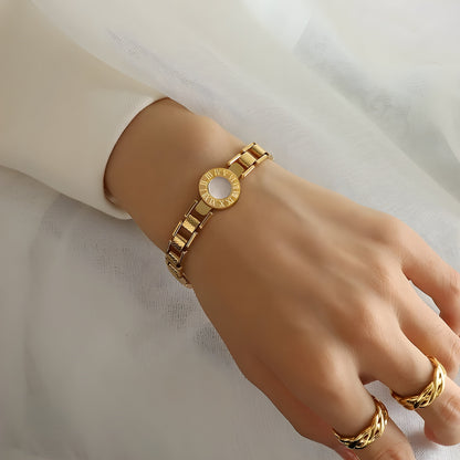 Rowan | Round Stone Link Bracelet