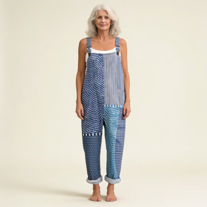 Alice | Indigo Patchwork Dungarees
