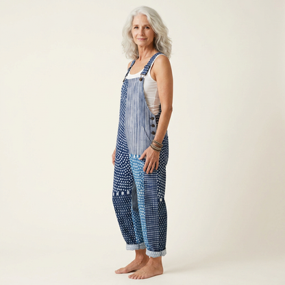 Alice | Indigo Patchwork Dungarees