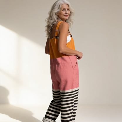 Marion | Colour Block Stripe Dungarees