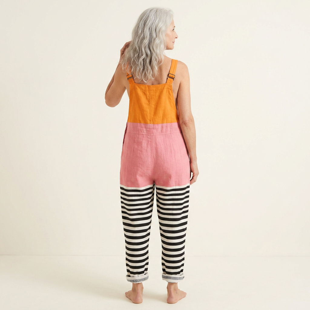 Marion | Colour Block Stripe Dungarees