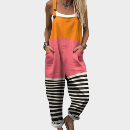 Marion | Colour Block Stripe Dungarees