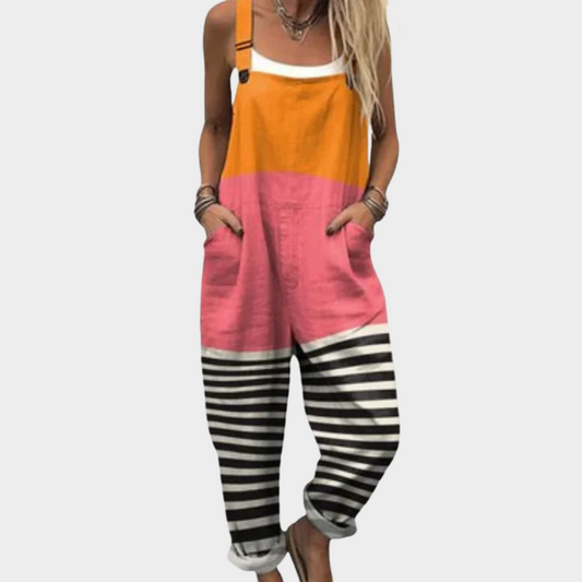 Marion | Colour Block Stripe Dungarees