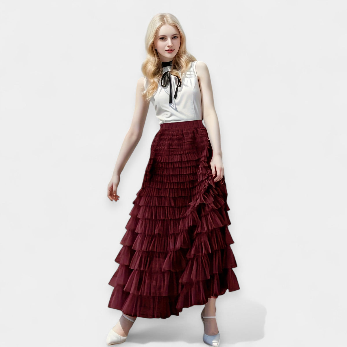 Honor | Tiered Ruffle Maxi Skirt