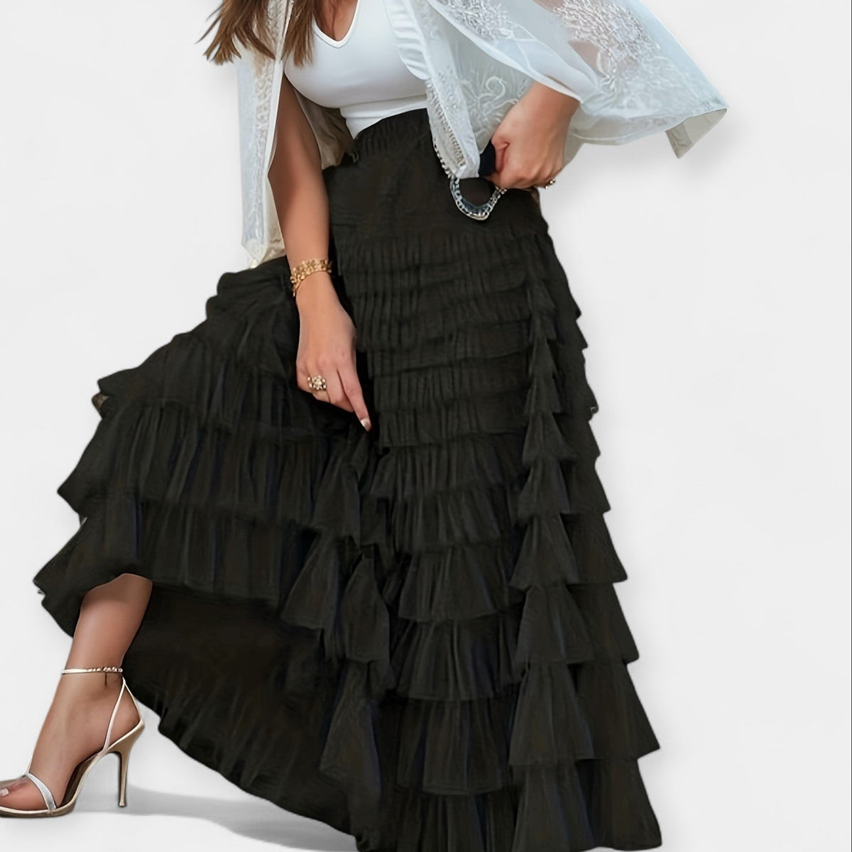 Honor | Tiered Ruffle Maxi Skirt