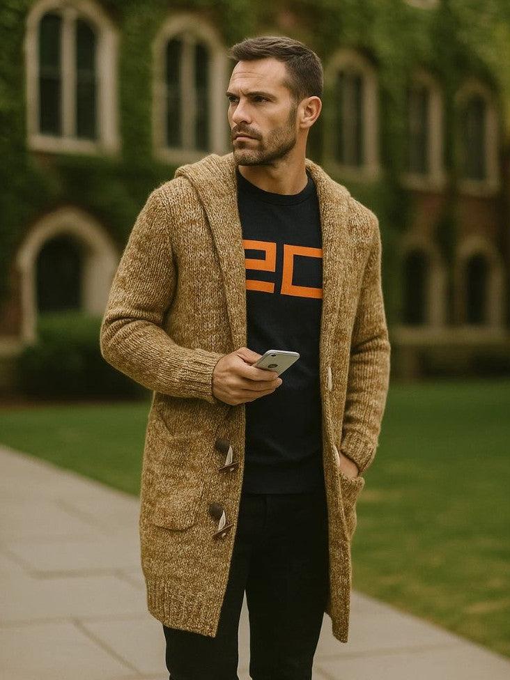 Henry | Brown Hooded Knit Cardigan
