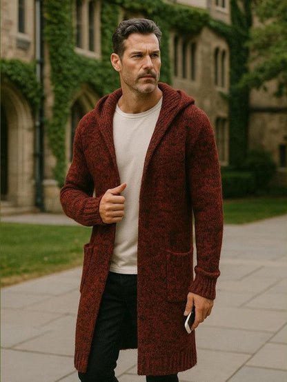 Henry | Brown Hooded Knit Cardigan