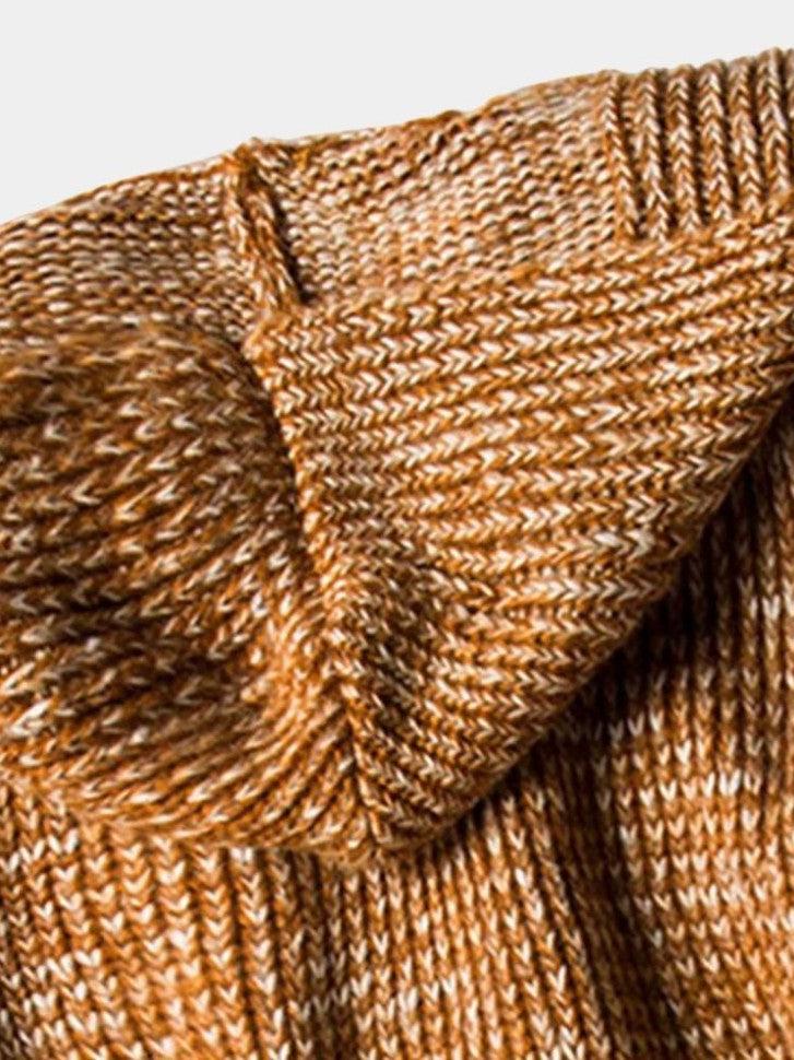 Henry | Brown Hooded Knit Cardigan