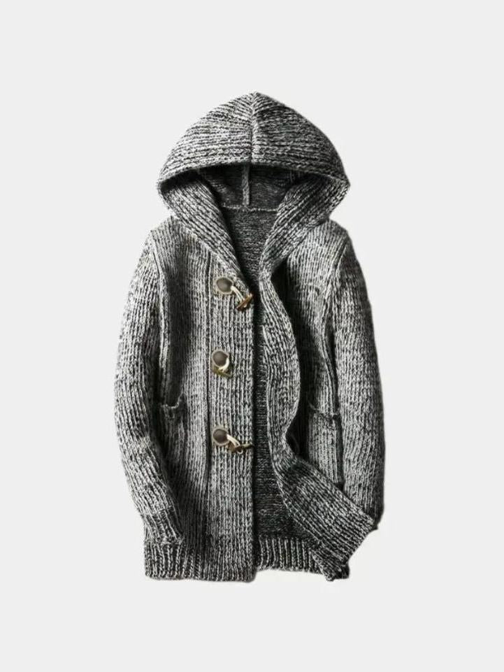Henry | Brown Hooded Knit Cardigan