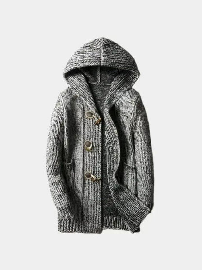 Henry | Brown Hooded Knit Cardigan