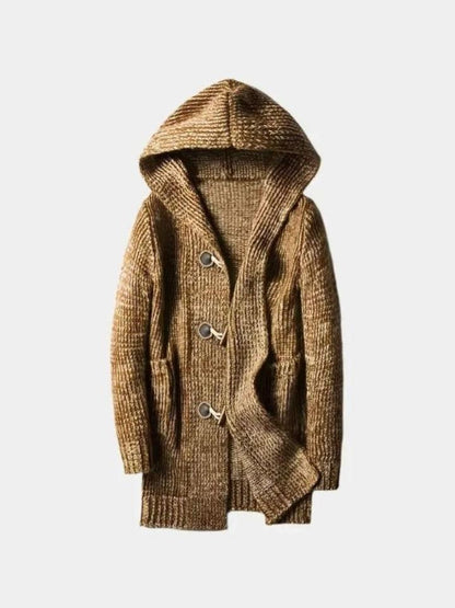 Henry | Brown Hooded Knit Cardigan
