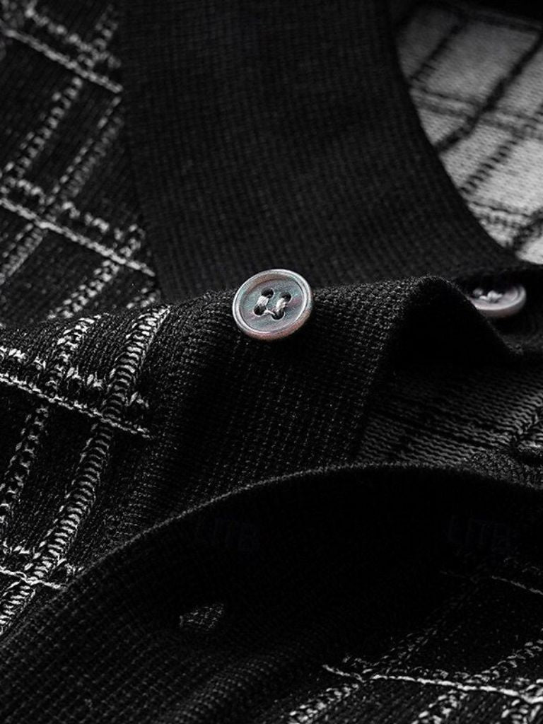 Harold | Black Textured Knit Polo