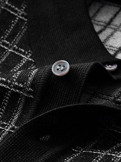 Harold | Black Textured Knit Polo
