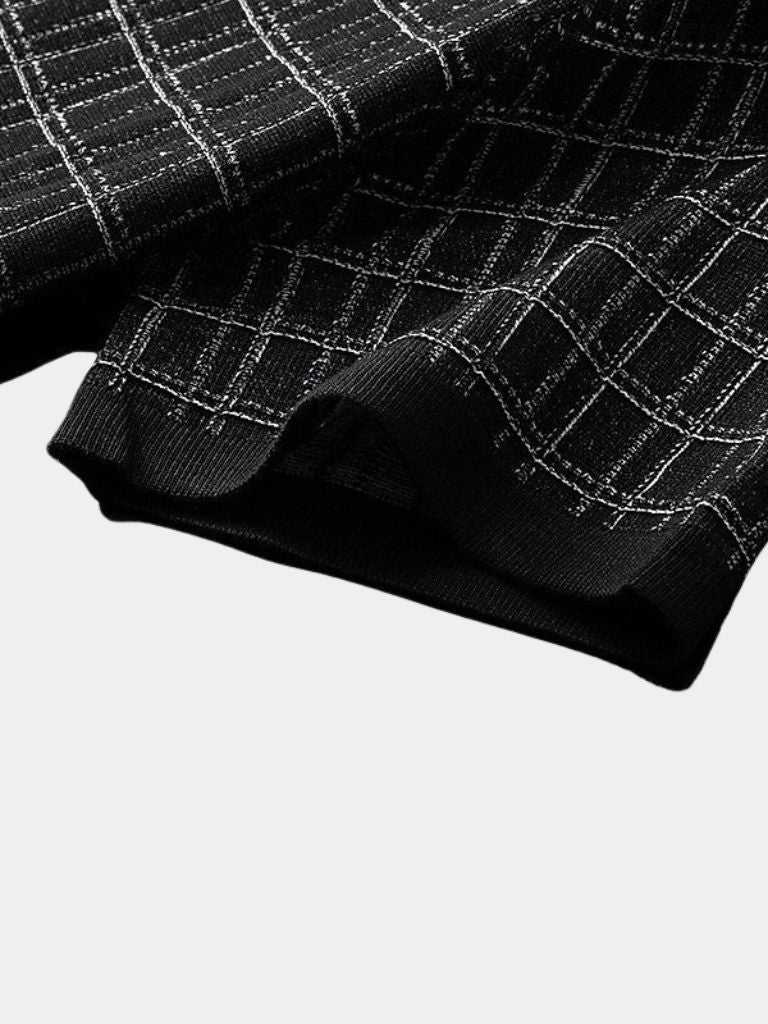 Harold | Black Textured Knit Polo