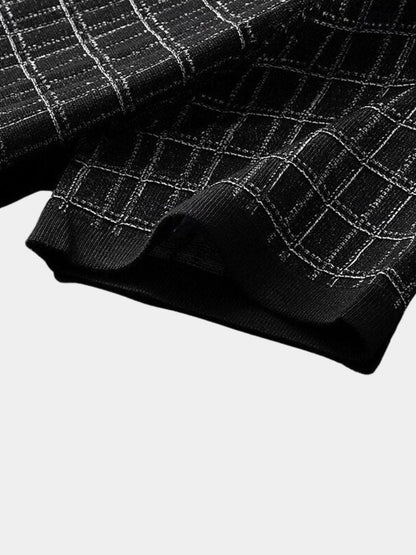 Harold | Black Textured Knit Polo