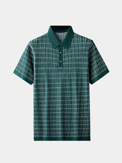 Harold | Black Textured Knit Polo