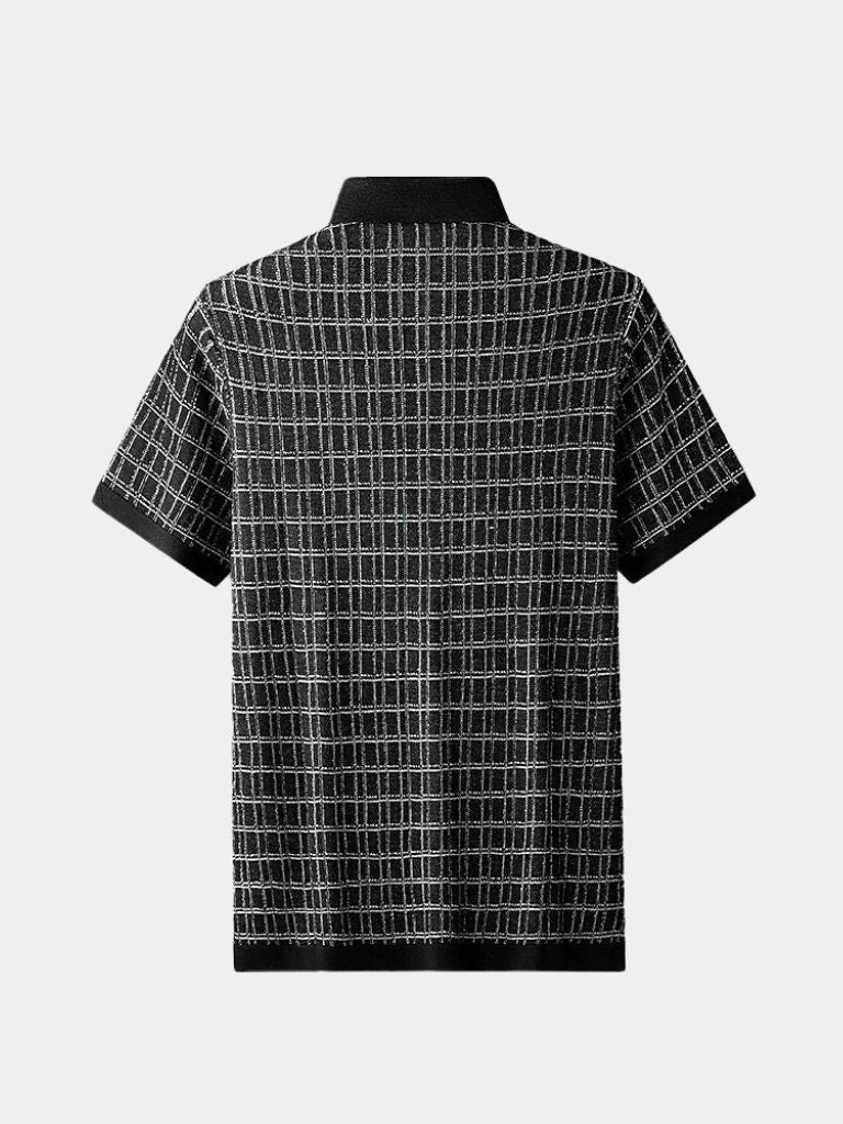 Harold | Black Textured Knit Polo