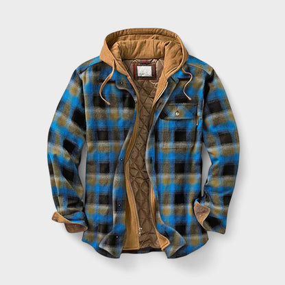 Oliver | Blue Checked Hooded Jacket