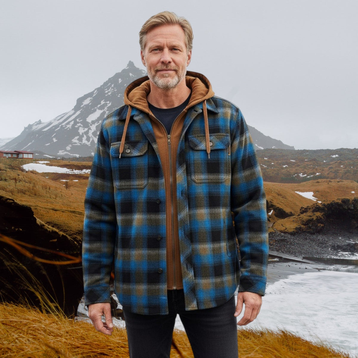 Oliver | Blue Checked Hooded Jacket