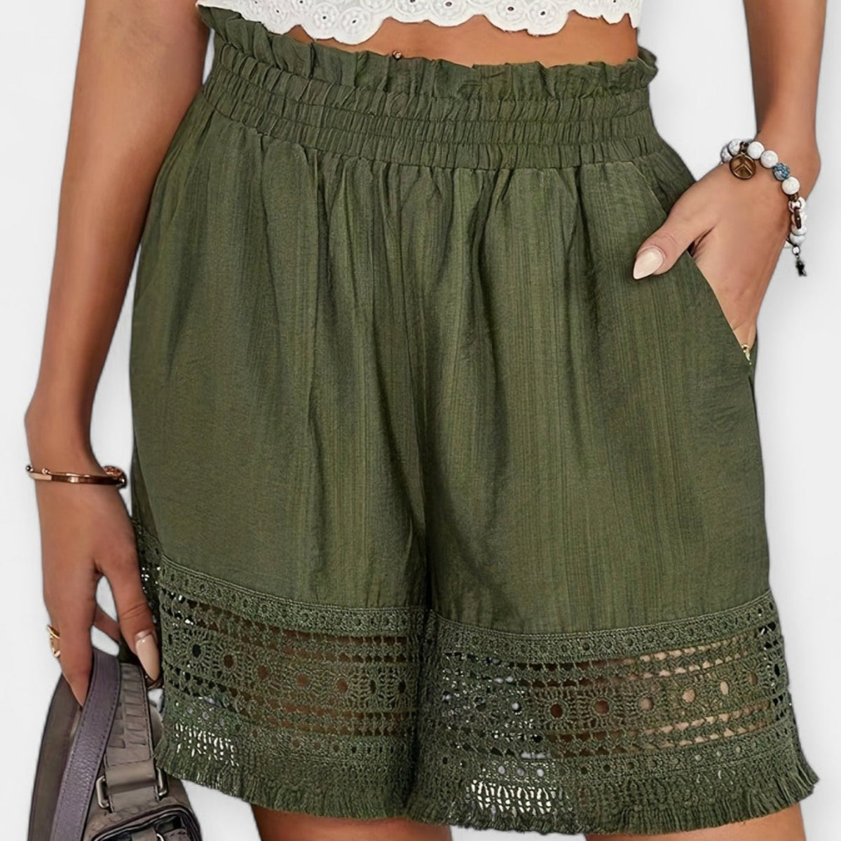 Ida | Lace-Trim Shorts