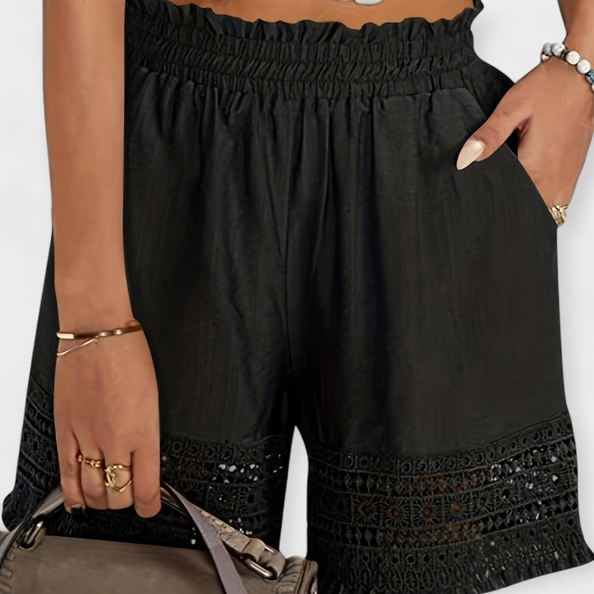 Ida | Lace-Trim Shorts