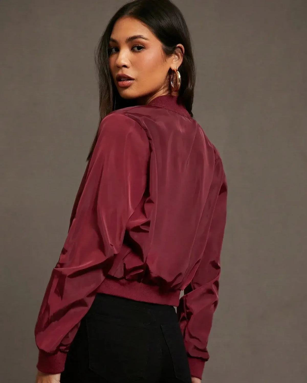 Ida | Lightweight Satin Bomber Jacket