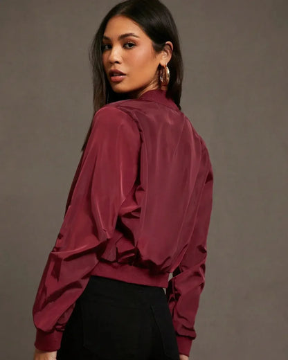 Ida | Lightweight Satin Bomber Jacket