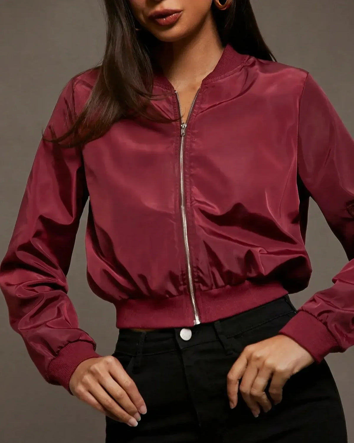 Ida | Lightweight Satin Bomber Jacket
